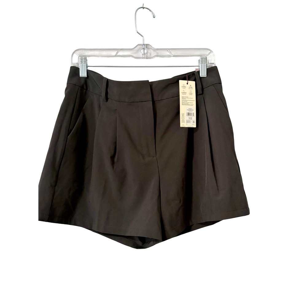 Calia High-Rise Shorts 3 Inch Inseam Black Pleated Athletic Size‎ 10